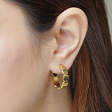 Metal Dot Hoop Earrings