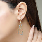 Two Tone Dangle Earrings - La Vitá Jewels