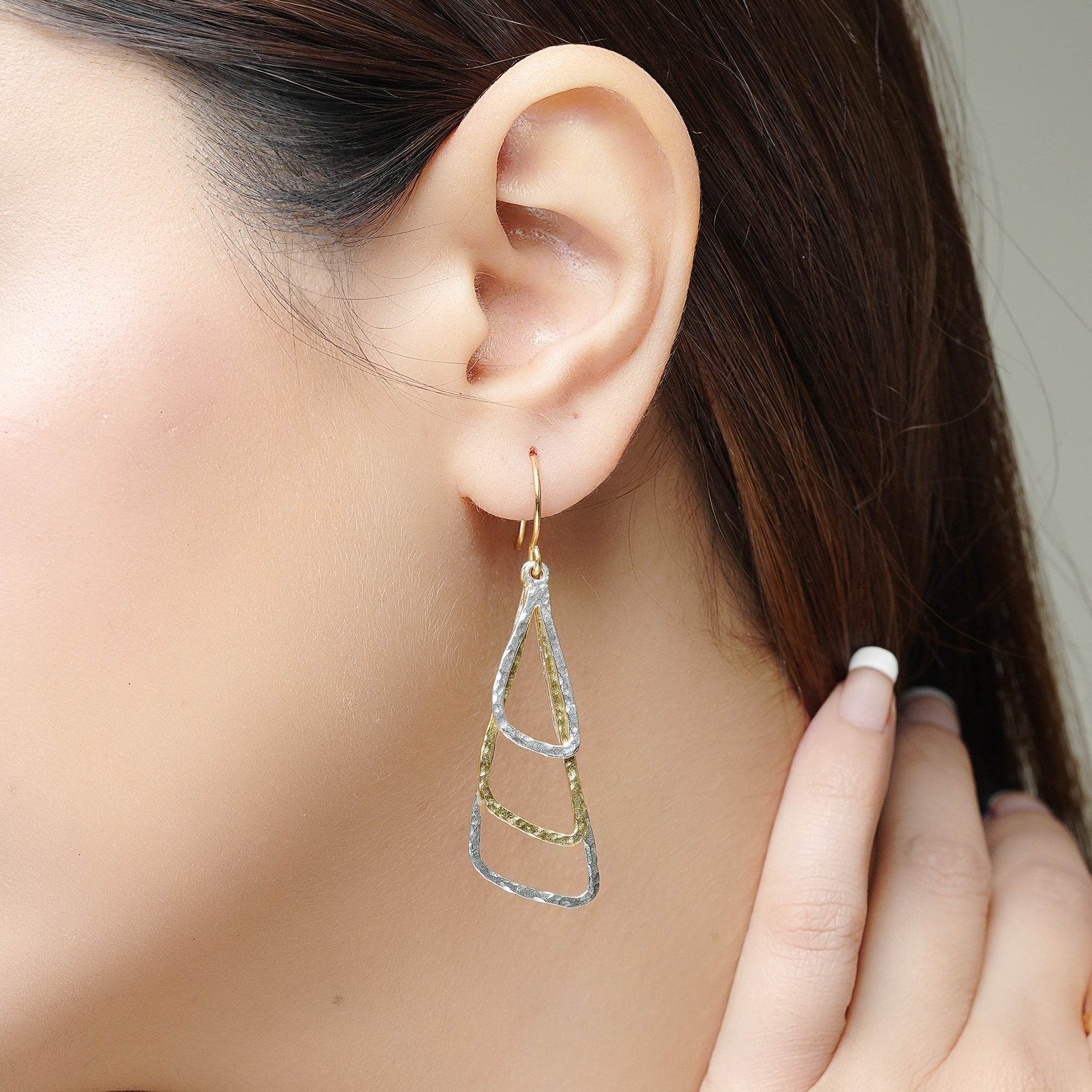 Two Tone Dangle Earrings - La Vitá Jewels