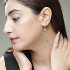 Two Tone Dangle Earrings - La Vitá Jewels