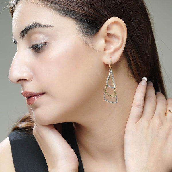 Two Tone Dangle Earrings - La Vitá Jewels
