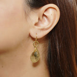 Labradorite Leaf Dangle Earrings