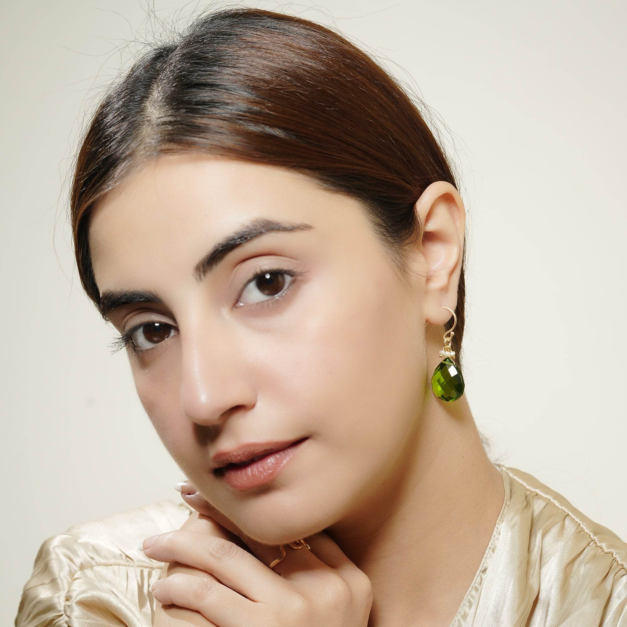 Sterling Silver Natures Embraced Gem Stone Drop Earrings - La Vitá Jewels