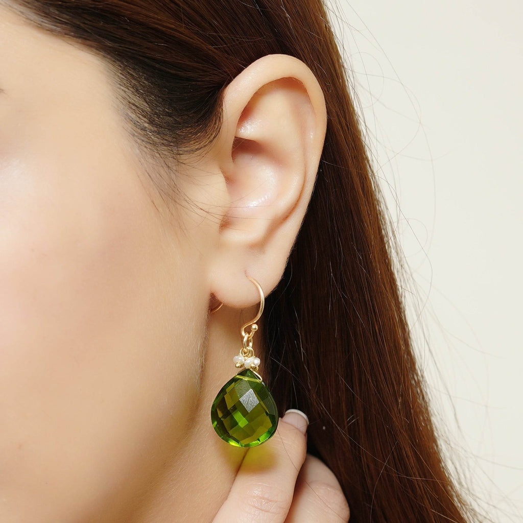 Sterling Silver Natures Embraced Gem Stone Drop Earrings - La Vitá Jewels