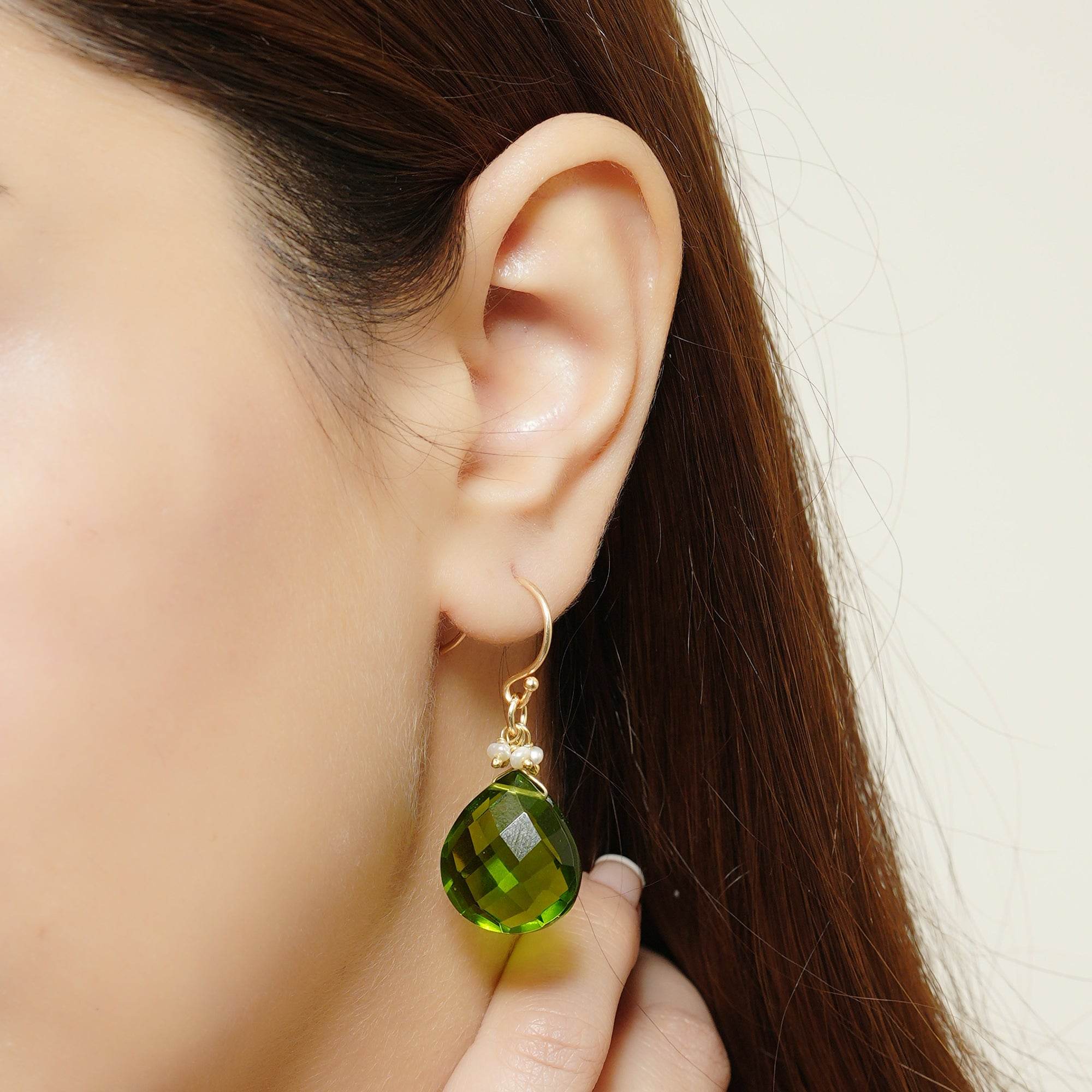 Sterling Silver Natures Embraced Gem Stone Drop Earrings - La Vitá Jewels