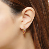 White Zircon Hoop Earrings