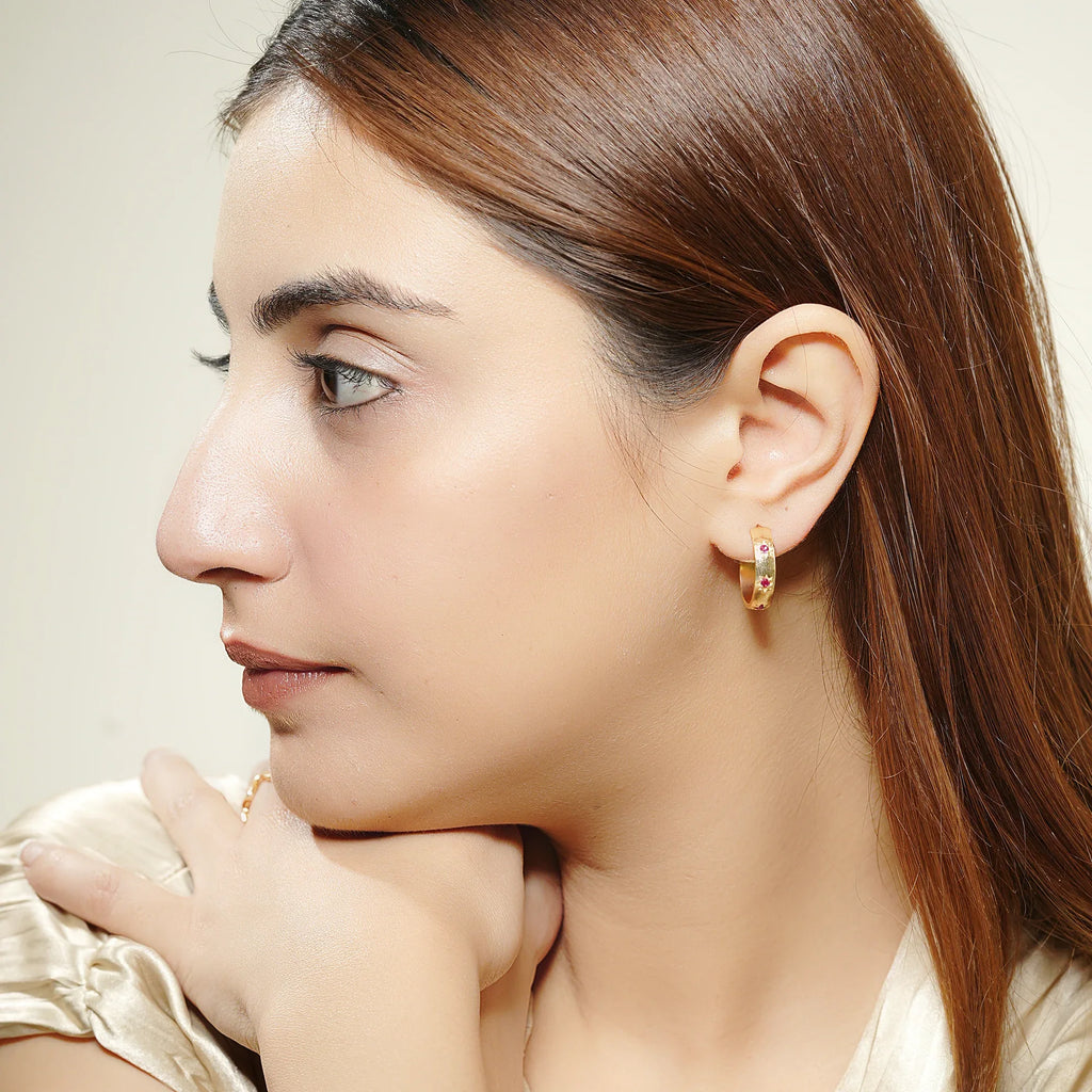 White Zircon Hoop Earrings - La Vitá Jewels