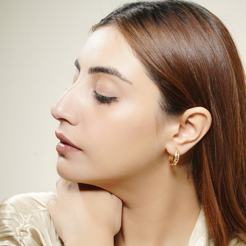 White Zircon Hoop Earrings - La Vitá Jewels