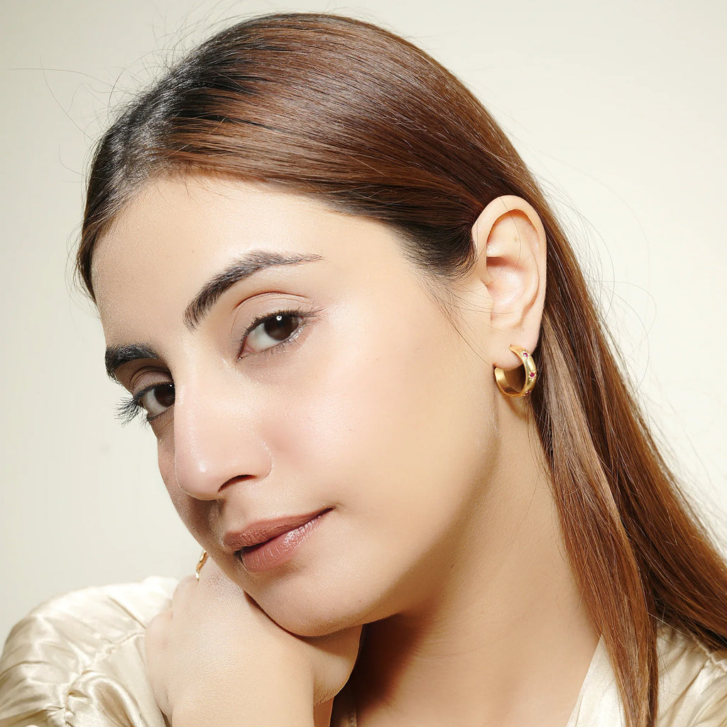 White Zircon Hoop Earrings - La Vitá Jewels
