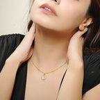 Hammered Disc with White Cubic Zirconia Necklaces - La Vitá Jewels