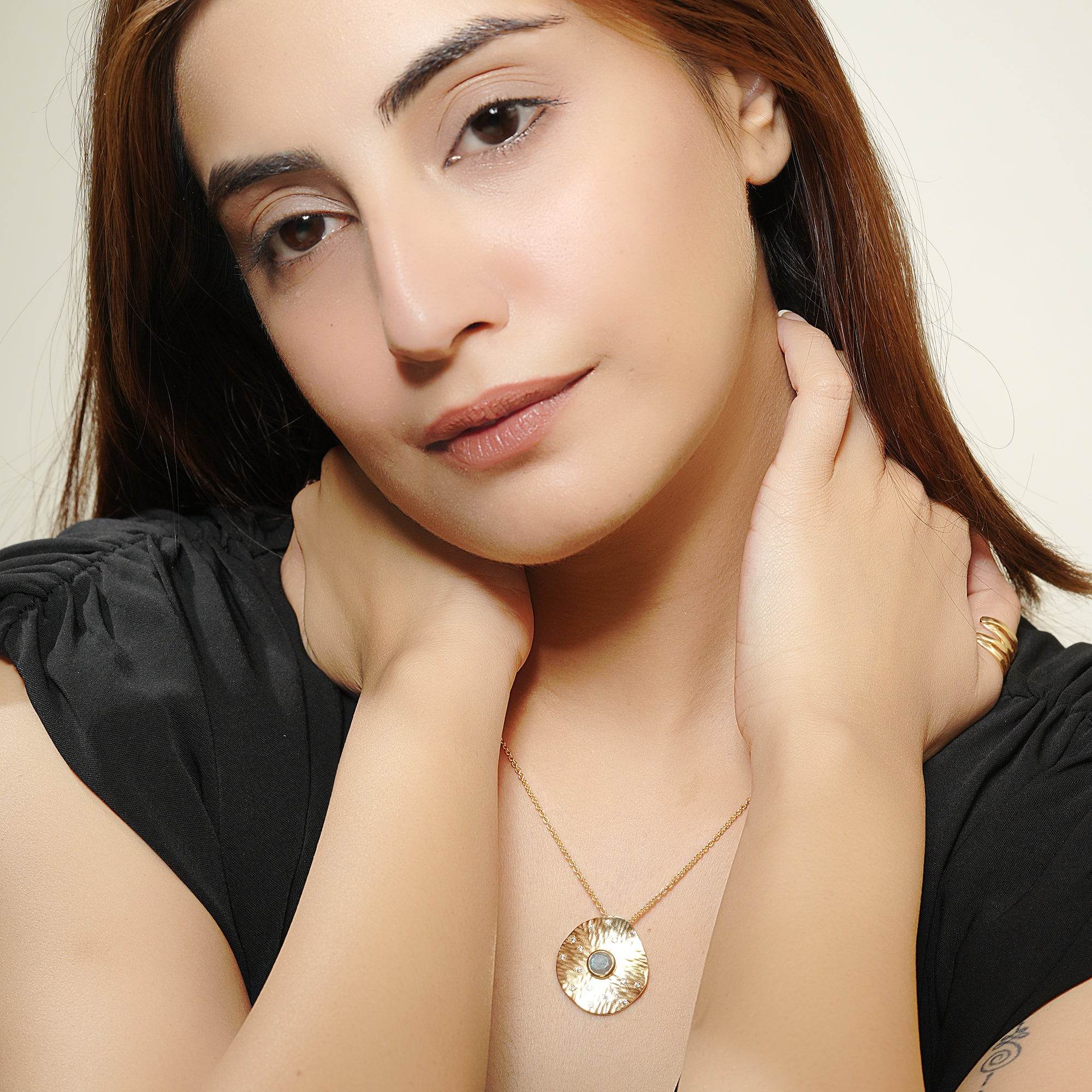 Labradorite and White CZ Sparkling Awareness Necklace - La Vitá Jewels