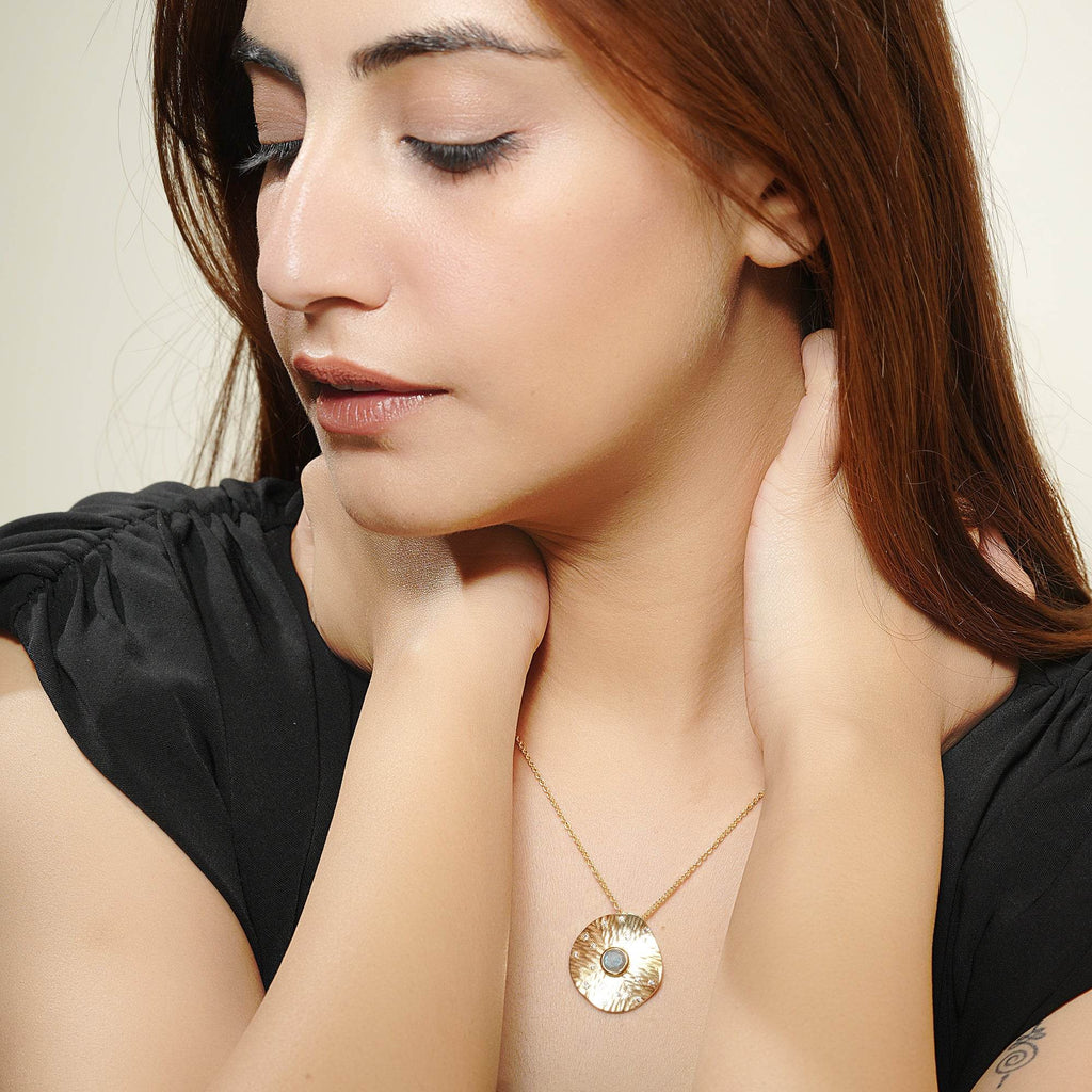 Labradorite and White CZ Sparkling Awareness Necklace - La Vitá Jewels