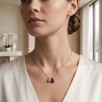 Kayla Bean Shape Labradorite Dainty Necklace