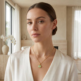 Lara Green Chalcedony Necklace in Sterling Silver