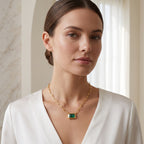 Emerald in a Box Necklace