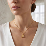 White Cubic Zirconia with A Custom Letter Necklaces
