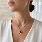 Serene Love Ruby Lotus Necklace