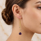 Blue sapphire and Labradorite stone Drop Earring