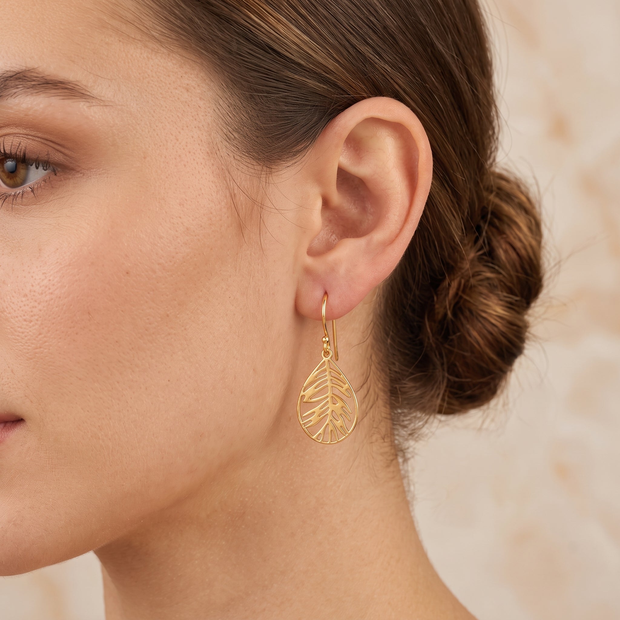Metal Leaf shape Dangle Earrings