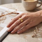 White CZ Half Eternity Band Ring