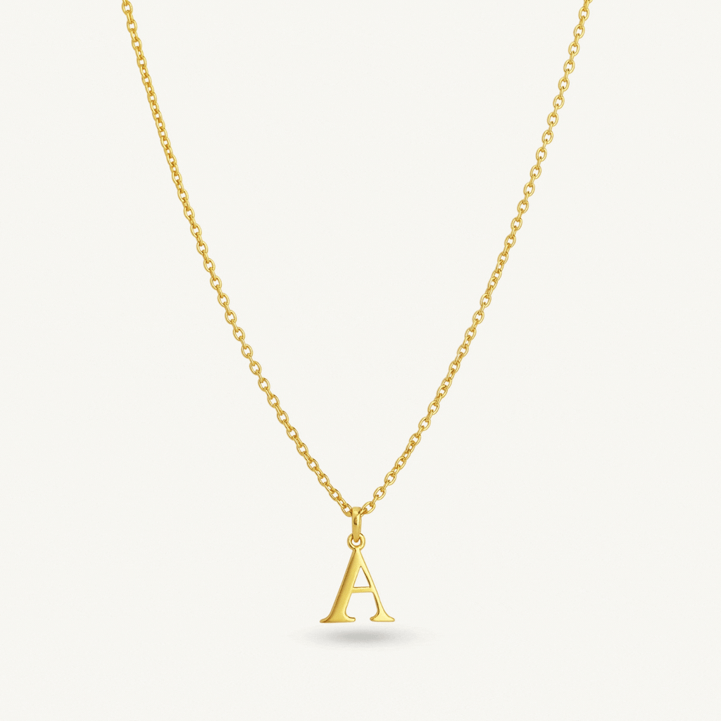 Custom Letter Pendant Necklace - Sterling Silver