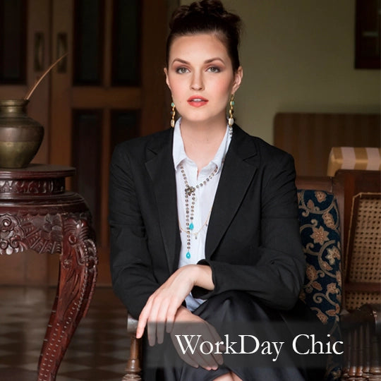 Elegant and minimal gold-plated jewelry for office wear – La Vita Jewels Workday Chic Collection with modern, professional styles