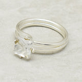 Silver Plated Crystal Statement Rings, Women's Accessory, Wholesale jewelry