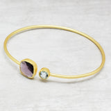 Amethyst, Blue Topaz Gemstone Adjustable Bangles