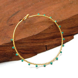 Brass Gold Plated Turquoise Gemstone Bracelets