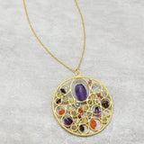 Brass 22k Gold Plated Multi Gemstone Necklaces