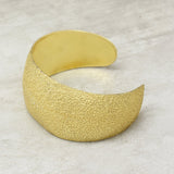 Brass Gold Plated Texture Metal Cuff Adjustable Bangles