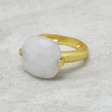 Rainbow and Chrysoprase Gemstone Rings in 925 Silver Gold Plated