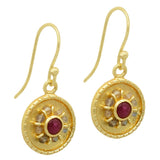 Ruby and Labradorite  Dangle Earrings 925