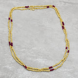 Multi Stone Beads with Metal Beads Necklaces in  22k