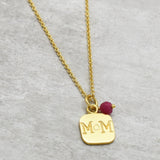 Pink Jade Gemstone With Mom Charms Necklaces