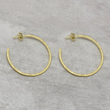 925 Sterling Silver  Texture Metal Hoops Earrings r