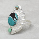 Silver Plated Turquoise Gemstone Ring