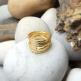 Brass 22k Gold Plated Metal Statement Rings, Wholesale jewelry