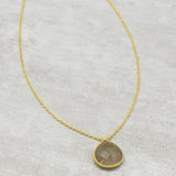 Brass 22k Gold Plated Rose Quartz and Rutile Gemstone Minimalist Necklaces