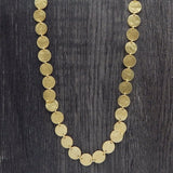 Brass Gold Plated Hammered Disc Necklaces