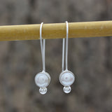 Silver Plated Pearl  Dangle Earrings