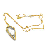 Brass Gold Plated Crystal Gemstone Pendant Necklaces