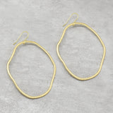 Metal Plain Oval Dangle Earrings