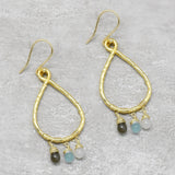 Labradorite aqua chalcedony white chalcedony Earrings   Earrings