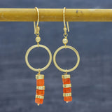 Carnelian Amazonite  Dangle Earrings