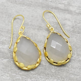 White Chalcedony  Dangle Earrings