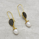 Pearl & Labradorite  Dangle Earrings