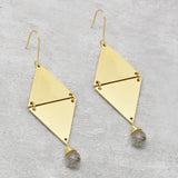 Black Rutile  Dangle Earrings