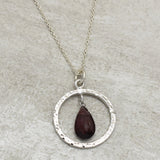 Garnet gemstone pendant necklace, Wholesale jewelry