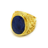 Brass 22k Gold Plated Blue Sapphire Gemstone Rings, Wholesale jewelry